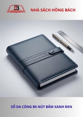 Sổ da còng B5 nút bấm xanh đen