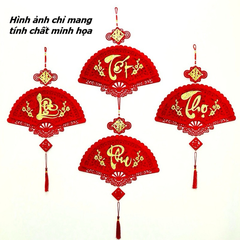 Dây treo chữ nhung Phúc, Lộc, Thọ 30cm