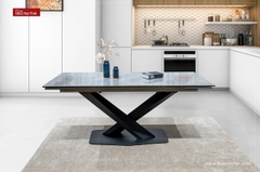 Bàn ăn thông minh kéo dài 06 đến 12 ghế mặt đá Ceramic Biz-9054