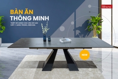 Bàn ăn thông minh kéo dài 06 đến 12 ghế mặt đá Ceramic Biz-9077