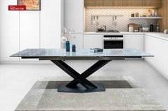 Bàn ăn thông minh kéo dài 06 đến 12 ghế mặt đá Ceramic Biz-9054