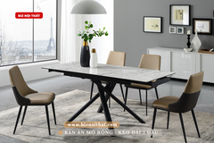 Bàn ăn thông minh kéo dài từ 1,2m đến 1,8m mặt đá Ceramic-1914