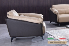 Bộ Sofa văng da bò nhập khẩu Full 100% da bò Divano S3336 dài 2,22m màu Kem pha Nâu