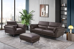 Bộ Sofa Văng chất liệu da bò Ý nhập khẩu Divano S-808 màu Camel