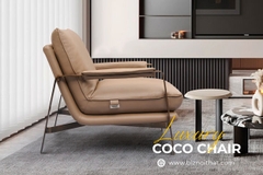 Ghế thư giãn da bò Ý Coco nhập khẩu màu kem Apricott