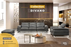 Bộ Sofa góc da bò nhập khẩu thương hiệu Divano L368 dài 3,58 màu Dark Grey