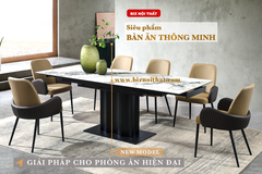 Bàn ăn thông minh kéo dài từ 1,6m đến 2,2m mặt đá Ceramic-968