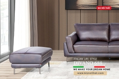 Bộ Sofa Văng chất liệu da bò Ý nhập khẩu Divano S688 dài 2,16m màu Nâu Dark Brown