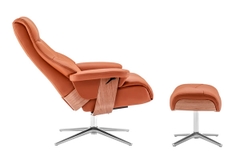 Ghế Sofa đơn thư giãn chỉnh cơ thông minh da bò Italia nhập khẩu ASTRO-321 màu Tobacco