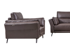 Bộ Sofa Văng chất liệu da bò Ý nhập khẩu Divano S-808 màu Camel