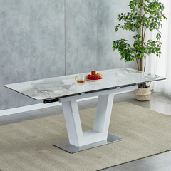 Bàn ăn thông minh mặt đá Ceramic 2319 (kéo dài 1,2 đến 1,8m)
