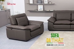 Bộ Sofa góc L chất liệu da bò Ý nhập khẩu Divano L902 màu nâu Dark Brown
