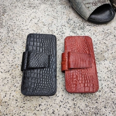 Bao da điện thoại đeo thắt lưng [DA CÁ SẤU]