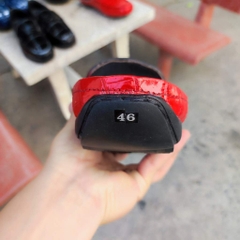 Giày sục Da bụng cá sấu Nâu đỏ đẹp khó cưỡng!