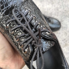 [Mẫu mới..] Giày Thời trang có buộc dây Da cá sấu. Kiểu dáng đẹp khó cưỡng!