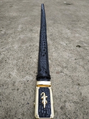 Thắt Lưng Cá Sấu Liền Đan Viền Thủ Công N33D