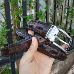 Thắt Lưng Cá Sấu Liền [Phiên Bản Đầu Kim Cổ Điển] Đan Viền Thủ Công Rất Đẹp!