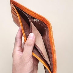 Ví 2 mặt Da bụng cá sấu Vàng bò đẹp Nổi bật!