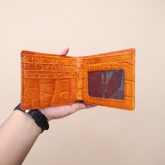 Ví 2 mặt Da bụng cá sấu Vàng bò đẹp Nổi bật!