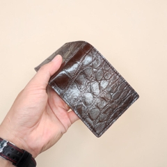 Ví cá sấu MINI size 10.5*8.5 cm gọn nhẹ. Da bụng cá sấu mềm và bền!
