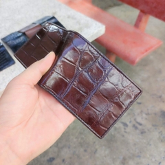 Ví cá sấu MINI 2 mặt da bụng mềm và bền. Size 10.5*8.5 cm gọn nhẹ