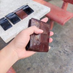 Ví cá sấu MINI 2 mặt da bụng mềm và bền. Size 10.5*8.5 cm gọn nhẹ