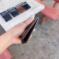 Ví cá sấu MINI 2 mặt da bụng mềm và bền. Size 10.5*8.5 cm gọn nhẹ