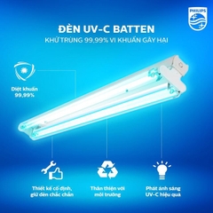 Thiết bị UV-C khử trùng dạng batten loại 2x36W TMS160C 2X36W TUV SLV/6 Philips