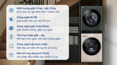Tháp giặt sấy LG WT1410NHEG Inverter giặt 14 kg - sấy 10 kg