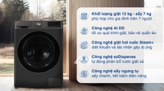 Máy giặt sấy LG FV1412H3BA Inverter giặt 12 kg - sấy 7kg