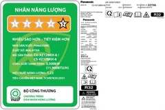 Điều hòa Panasonic CU/CS-XZ12BKH-8 Inverter 2 chiều AERO 1.5 HP