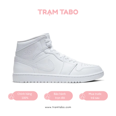 [554725-130] K JORDAN 1 MID TRIPLE WHITE 2.0 (2020)