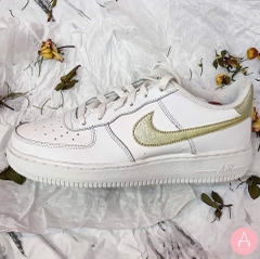 [314219-127] K NIKE AIR FORCE 1 YELLOW SWOOSH