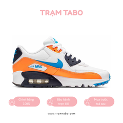 [833412-116] K NIKE AIR MAX 90 LTR PHOTO BLUE ORANGE