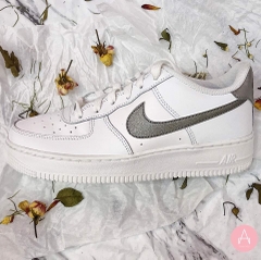 [314219-128] K NIKE AIR FORCE SWOOSH SILVER