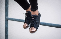 [S76712] W ADIDAS SUPERSTAR 80s BLACK GOLD METAL TOE