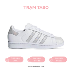 [CQ2702] K ADIDAS SUPERSTAR GLOSSY TOE WHITE SILVER