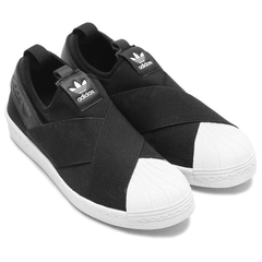 [S81337] W ADIDAS SUPERSTAR SLIP ON BLACK WHITE