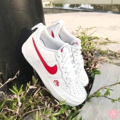 [CZ4203-100] K NIKE AIR FORCE 1 LOW SE WHITE GREY UNIVERSITY RED