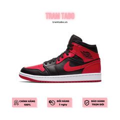 [554724-074] M NIKE AIR JORDAN 1 MID 'BANNED' RED/BLACK