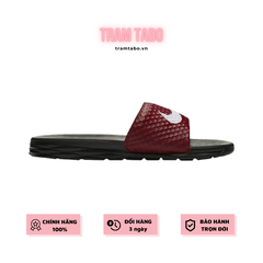 [705474-602] M NIKE BENASSI SOLARSOFT BLACK RED SWOOSH WHITE