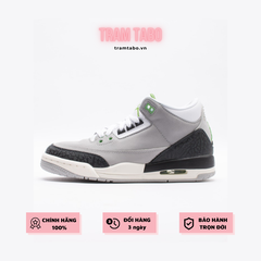 [398614-006] K NIKE AIR JORDAN RETRO 3 ''CHLOROPHYII '' SMOKE GREY/GREEN