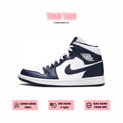 [554724-174] M NIKE AIR JORDAN 1 MID WHITE METALLIC GOLD OBSIDIAN