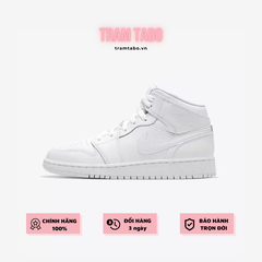 [554725-120] K NIKE AIR JORDAN 1 MID '' ALL WHITE ''