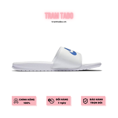 [343880-102] M NIKE BENASSI JDI WHITE SWOOSH BLUE