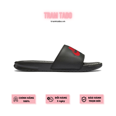[343880-060] M NIKE BENASSI JDI BLACK SWOOSH RED