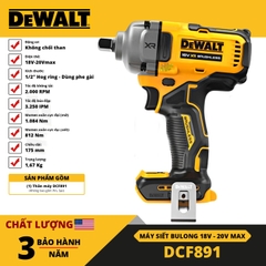 Máy siết bu lông cầm tay pin 20V Dewalt DCF891M2