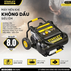 Máy nén khí Stanley FMXCMS2020TE - 20 Lít siêu êm, cơ động, gọn