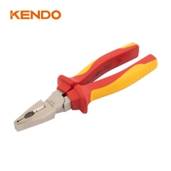 Kìm cách điện 1000V VDE bằng thép Cr-V kích thước 160mm Kendo 11001