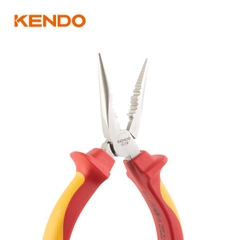 Kìm nhọn cách điện 1000V VDE bằng thép Cr-V kích thước 160mm Kendo 11031